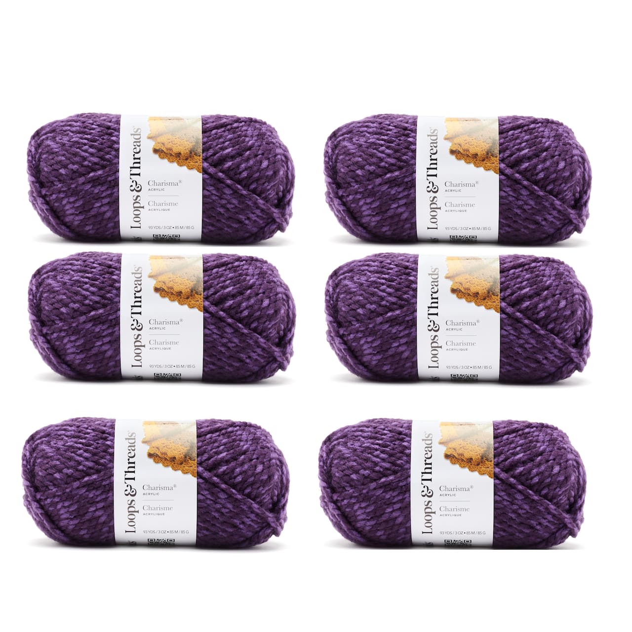 6 Pack: Charisma™ Heather Yarn by Loops & Threads®